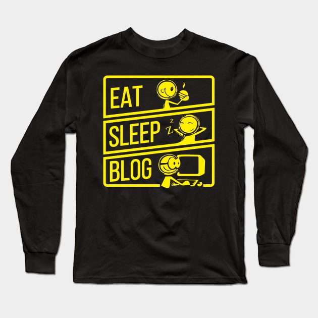Eat Sleep Blog Long Sleeve T-Shirt by zehom